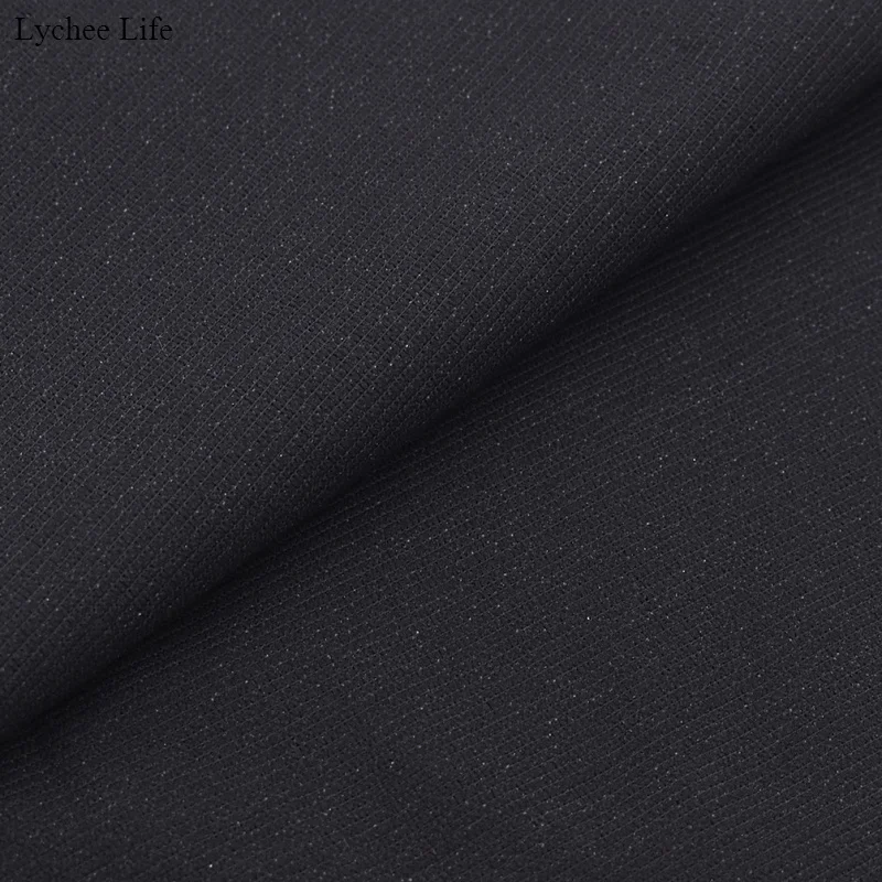 Lychee Life 100*112 см ручной работы DIY черно-белый стрейч трикотажный Утюг на облицовке для одежды