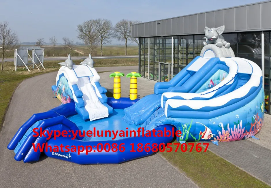 Прямая продажа с фабрики надувной замок горки бассейн горка большой аквапарк