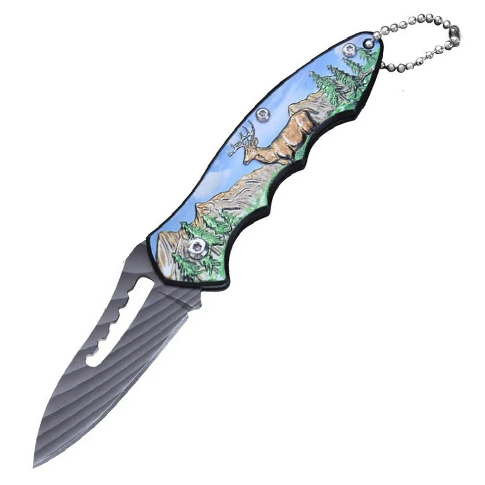 Мини полная Нержавеющая сталь Портативный Размеры листьев Форма Ножи Открытый