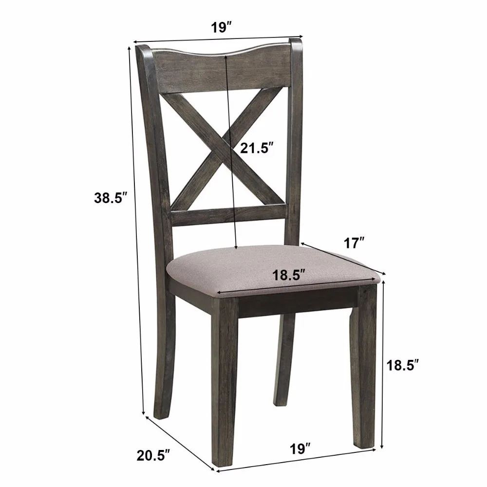 

Giantex Set of 2 Solid Wood Dining Side Chair X-Back Linen Upolstered Seat Home Kitchen Home Furniture HW58976