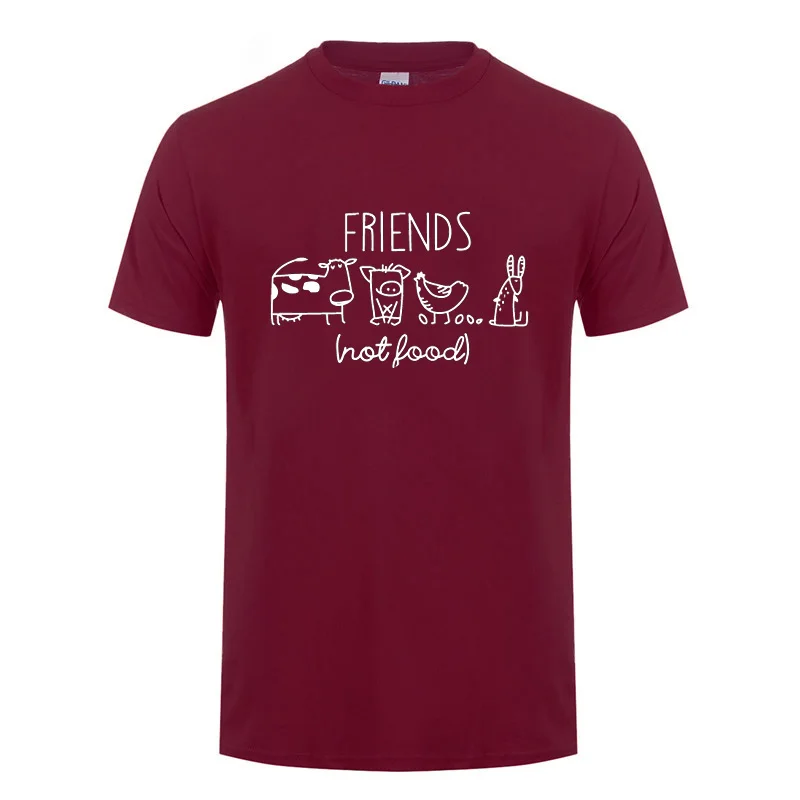 Мужская и женская хлопковая Футболка Activism Friends Not Food Vegan подарок для вегетарианцев