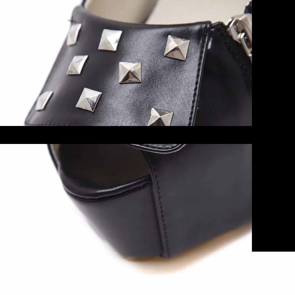 Очаровательные туфли лодочки женские осень 2017 г. заклепки молния украшение Туфли