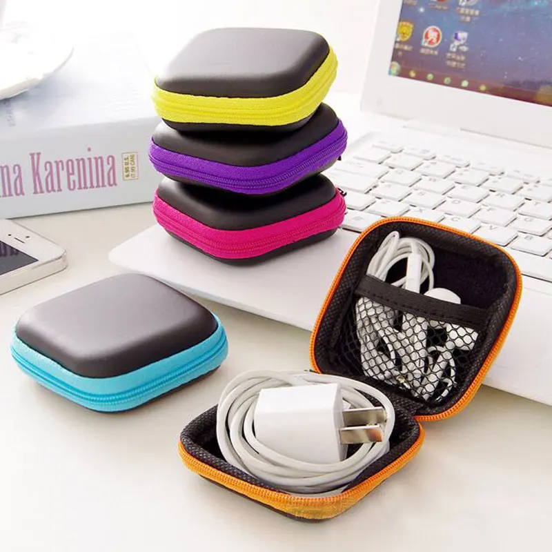 Мини коробка для хранения наушников Мини-молния PP чехол USB кабель Органайзер