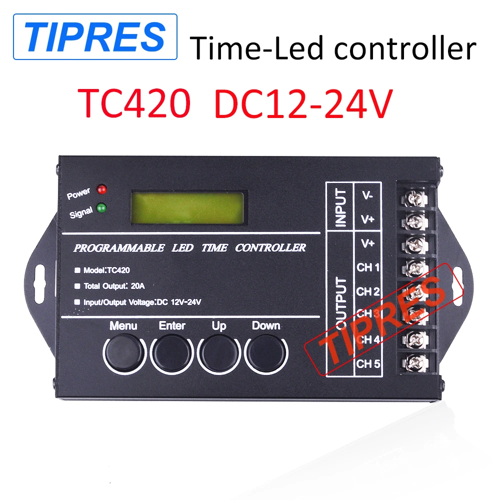Время программируемый RGB светодиодный контроллер TC420 DC12V/24 V TC423 AC100V 240V 5 канальный