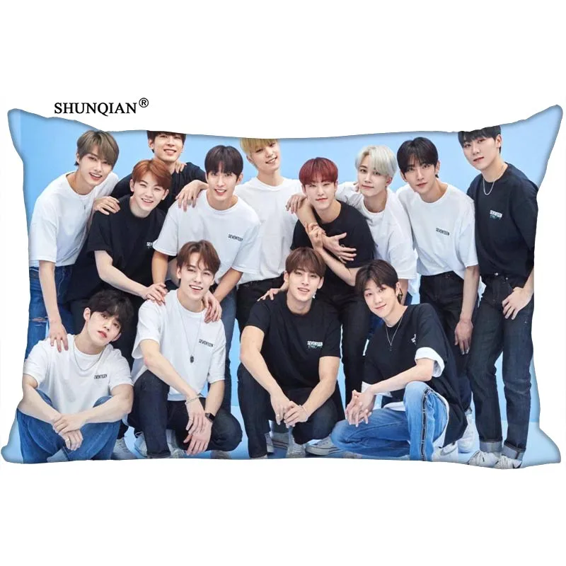 KPOP 17 печатная прямоугольная наволочка модная декоративная Двусторонняя атласное с узором Наволочка на заказ подарок вашему образу