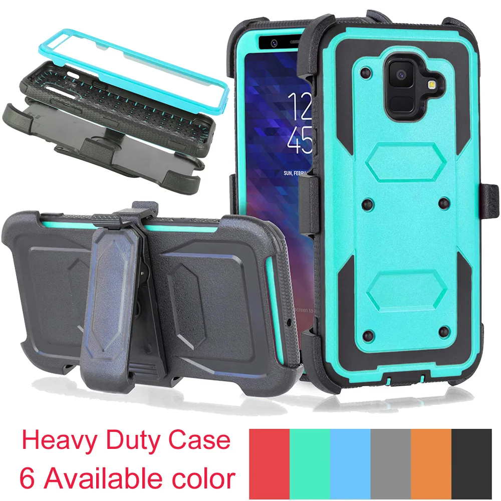 Для samsung Galaxy A6 2018 Case Heavy Duty гибридный прочный корпус с Зажим для ремня чехол