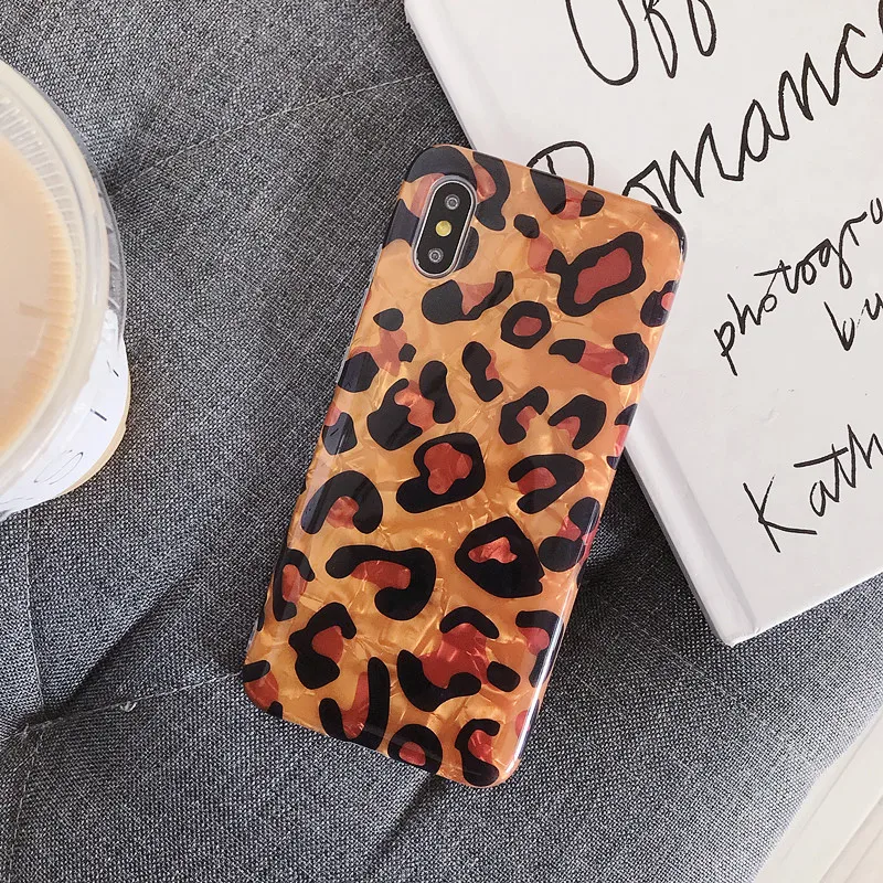 Fashion Shell Leopard Case for Iphone Xs Max XR Smooth 6 6S 7 8 Plus 6s X Anti-knock Soft Silicone Back Cover |