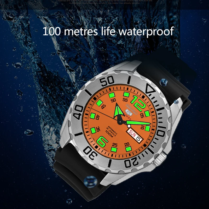 100% Оригинальные SEIKO 5 автоматические часы из нержавеющей стали 100 м Дайвинг Спорт