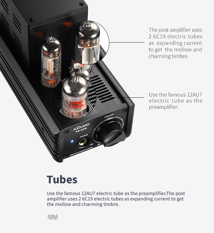 Xduoo TA-03S USB DAC+ ламповый усилитель для наушников высокая производительность настольный USB декодирующий усилитель трубка hifi 32 бит 192 кГц DSD128