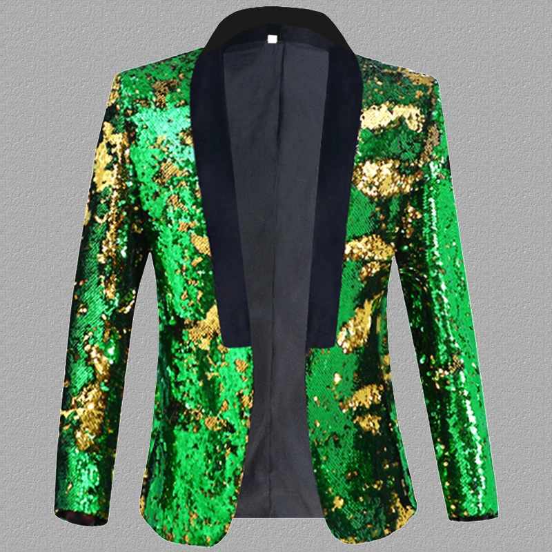 Flip sequins blazer men suits designs jacket mens stage costumes singers clothes dance star style dress rock masculino homme | Мужская