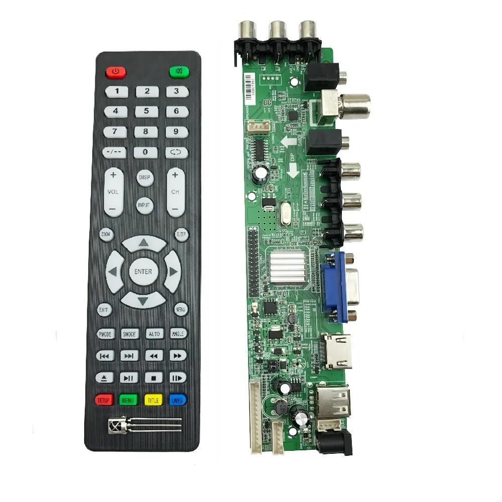 Универсальная ТВ плата DVB-T2 ds d3663lua поддержка DVB-T2/T/C русский с lvds кабелем 40pin 1ch-6 бит 366346