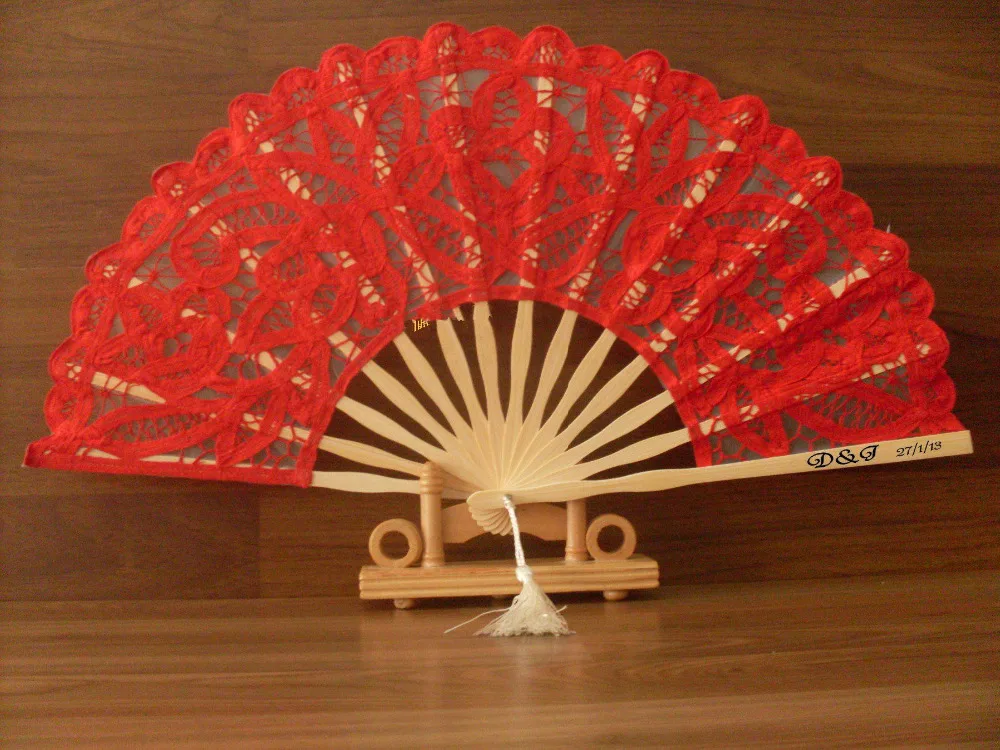 7 цветов ретро кружевная отделка Бамбуковая стандартная веер для танцевальной