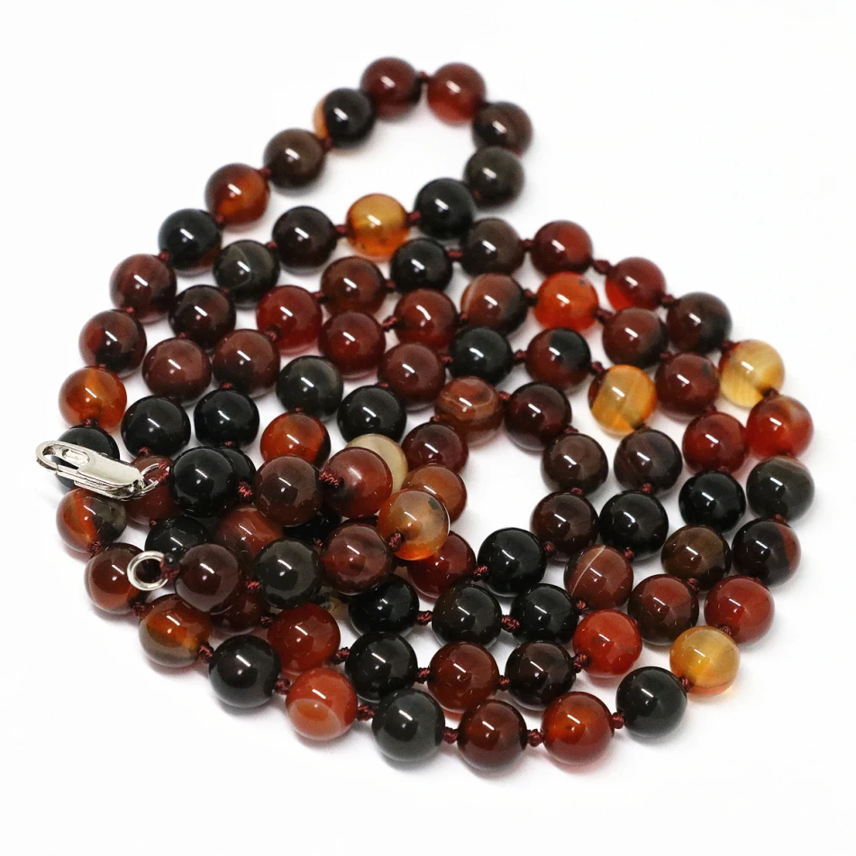 Очаровательные многоцветные Сердолик мечты оникс Agat Длинная цепочка ожерелье 8