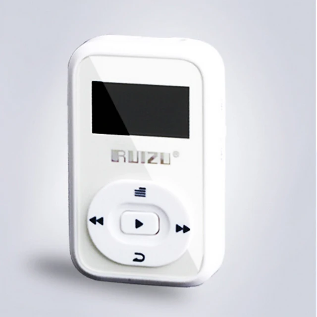 Ruizu, спортивный аудио, Мини, Bluetooth, Mp3 плеер, музыка, аудио, МП, 3 Mp-3, с радио, цифровой, Hi-Fi, экран, Fm, Flac, Usb, 8 ГБ, клипса, lcd - Цвет: Белый
