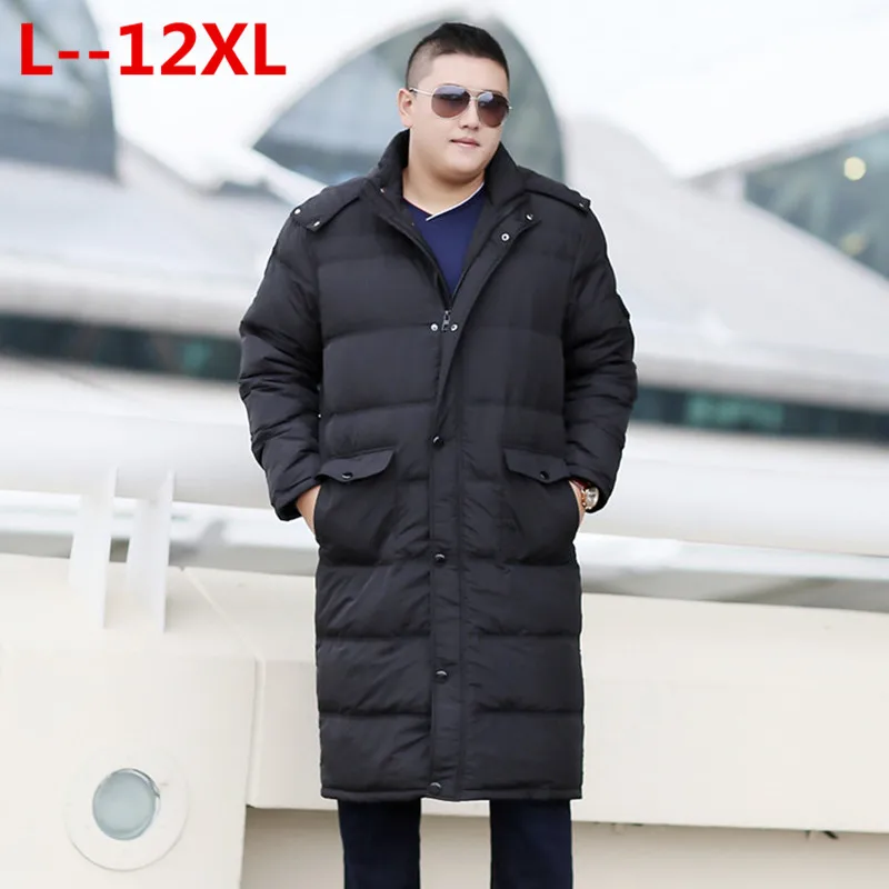 Зимняя мужская куртка 12XL 10XL Толстая Теплая на белом утином пуху качественная и