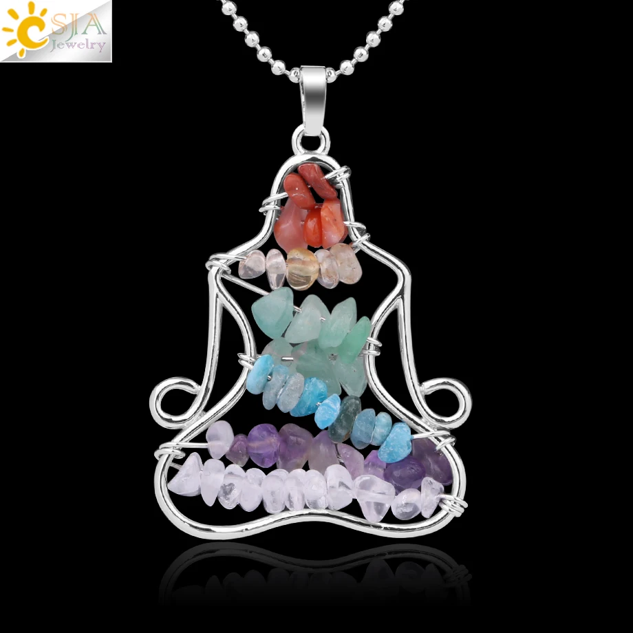 Женский кулон чакры для йоги CSJA 7 нестандартные подвески с натуральным камнем