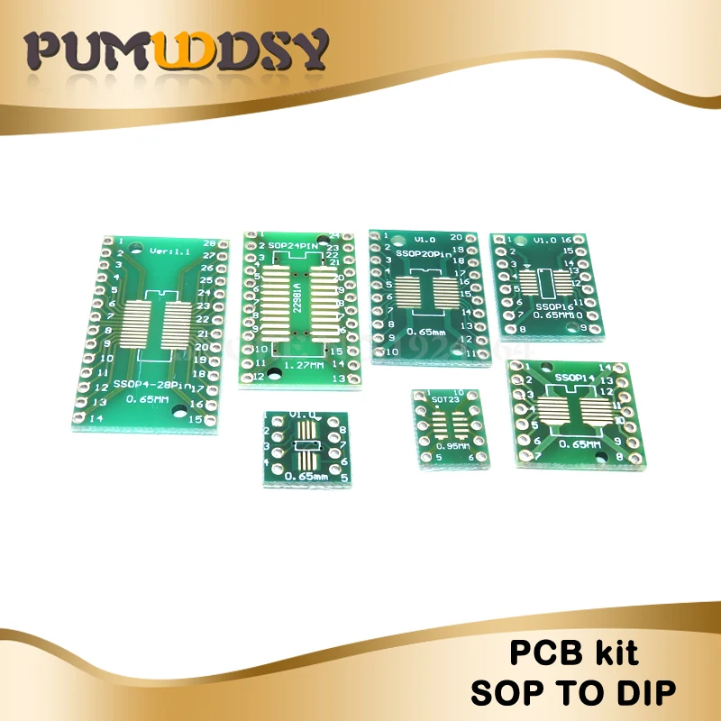 35 шт. = 7 значение * 5 комплект печатных плат SMD поворачивается к DIP SOP SSOP TSSOP 23 8 10 14 16 20