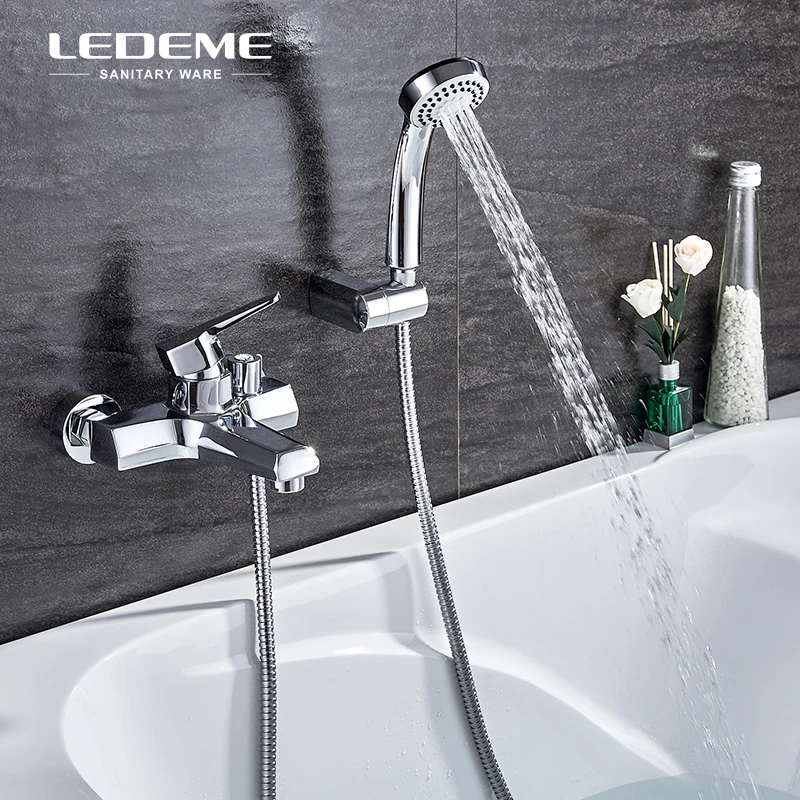 LEDEME ванна кран водопроводный смеситель настенный круглый 3 режима душевая