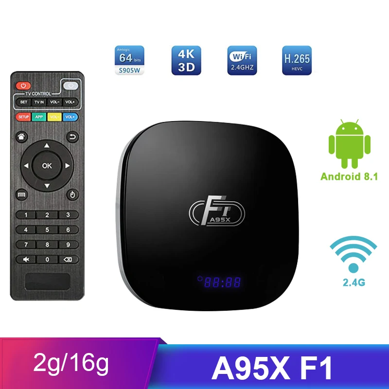 A95X F1 ТВ приставка 2 Гб 16 четырехъядерный процессор Suppot SPDIF 30tps 4 ГГц WiFi медиаплеер PK