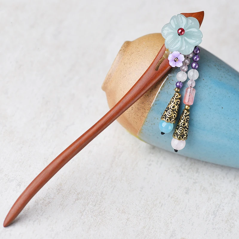 Vintage Tassel Hair Stick Ethnic Classical Red Sandalwood Sticks Chinese Style Headpiece Original Accessories Jewelry | Украшения и