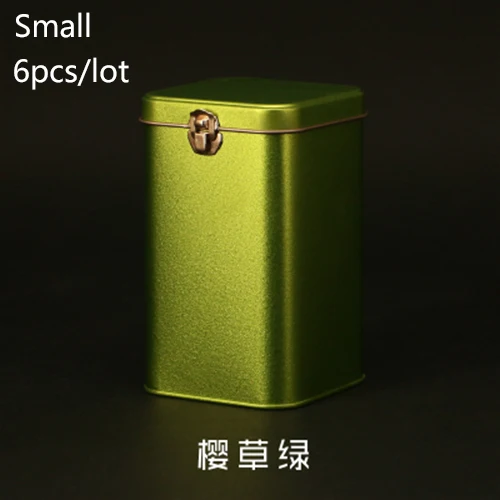 Light Green-Small Жестяные бутылки для хранения с замком, металлическая коробка для хранения чая, герметичный портативный контейнер для кофе, ювелирные изделия, конфеты для кувшина органайзера - Цвет: Light Green-Small
