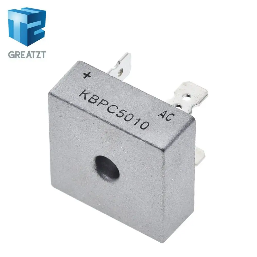 GREATZT 1 шт. диодный мост KBPC5010 50A 1000 В выпрямитель kbpc5010|100 pcs|10 pcs |
