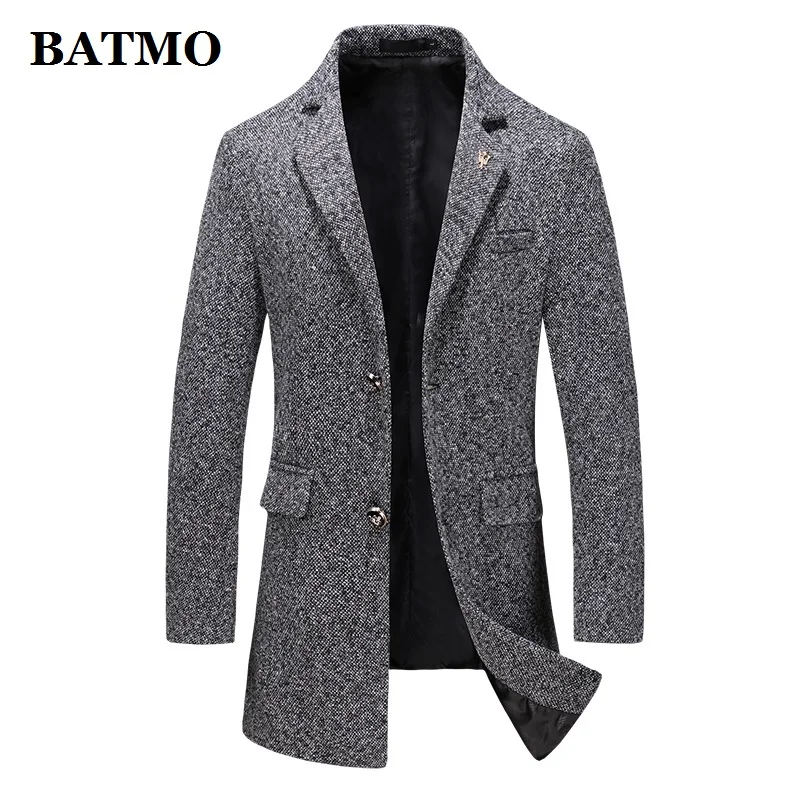 

BATMO 2021 Новое поступление осеннее высококачественное шерстяное повседневное пальто, мужские длинные куртки, F16