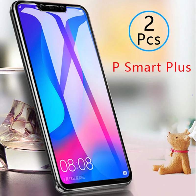 2 шт. Защитное стекло для Huawei P Smart plus закаленное защита экрана полное покрытие