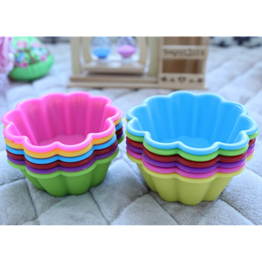 12PCS Muffin Silicone Mold Bakeware Cupcake Liners Baking Cake Decorating Tools Kitchen Accessories | Дом и сад