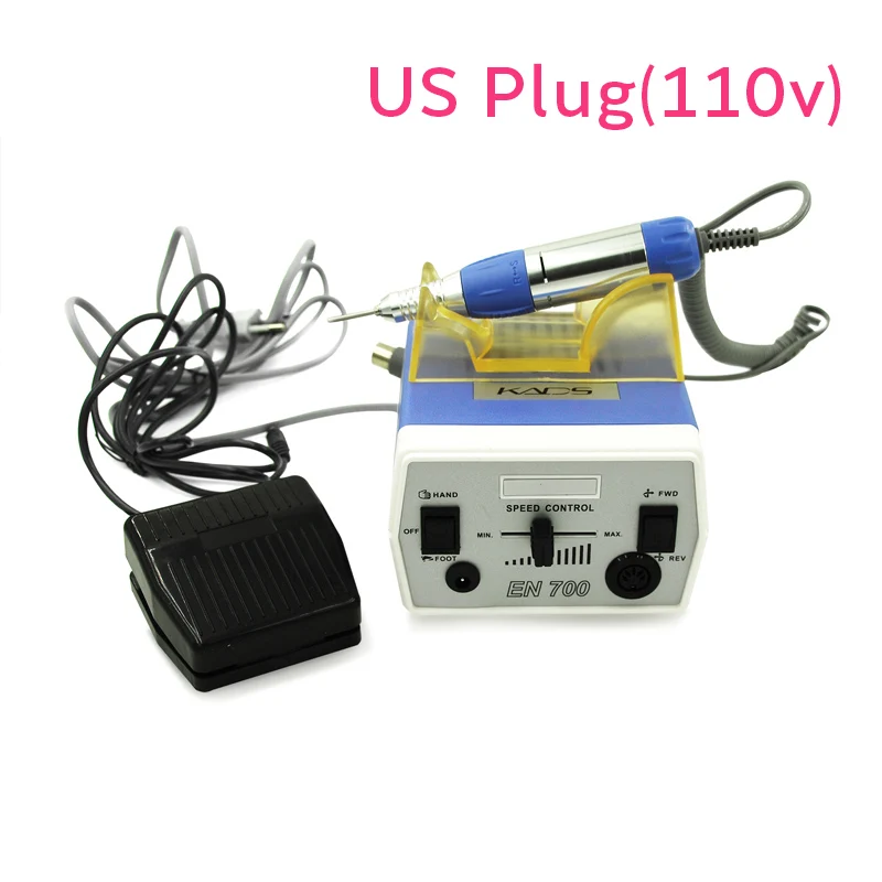 blue 110V US PLUG 35 Вт электрическая дрель для ногтей с педалью для маникюра и педикюра, набор напильников для дизайна ногтей, сверло для ногтей, маникюрная дрель и аксессуары - Цвет: blue 110V US PLUG