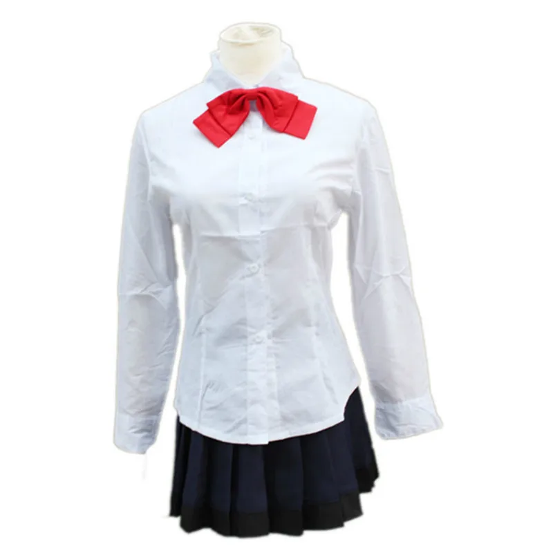 

2019 New Japanese Anime Tokyo Ghoul Touka Kirishima Uniform Cosplay Costume for Halloween Party ( Jacket + Skirt + Bow tie )