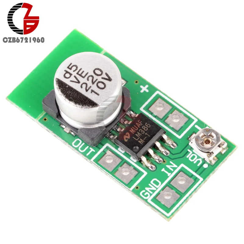 Высокая эффективность DC 3V-12V 5V Регулируемый Мини LM386 ультра-миниатюрный