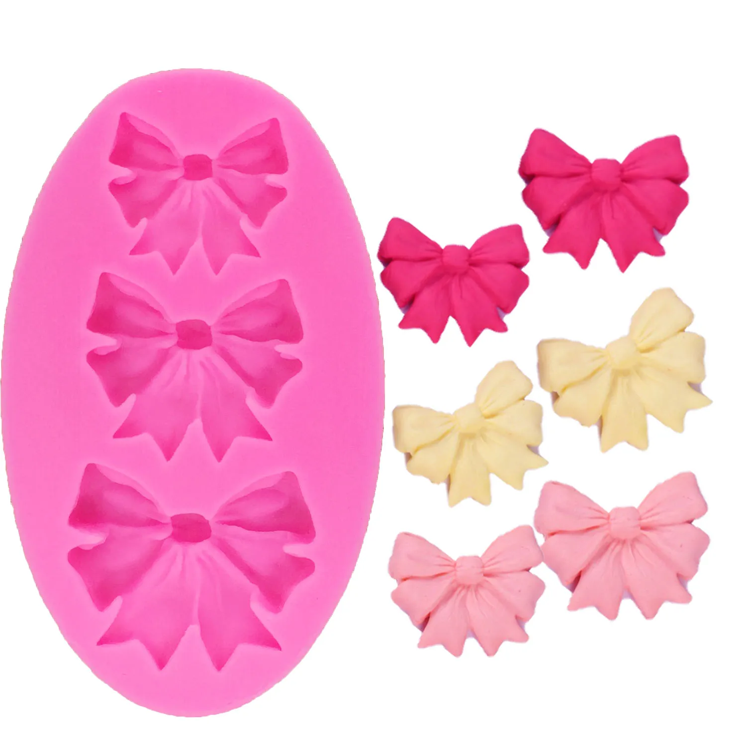 

Bows Butterfly Silicone Mould fondant wedding cake decoration tools Sugar craft Silicone Cake Mold Bow Tie Shape T1208
