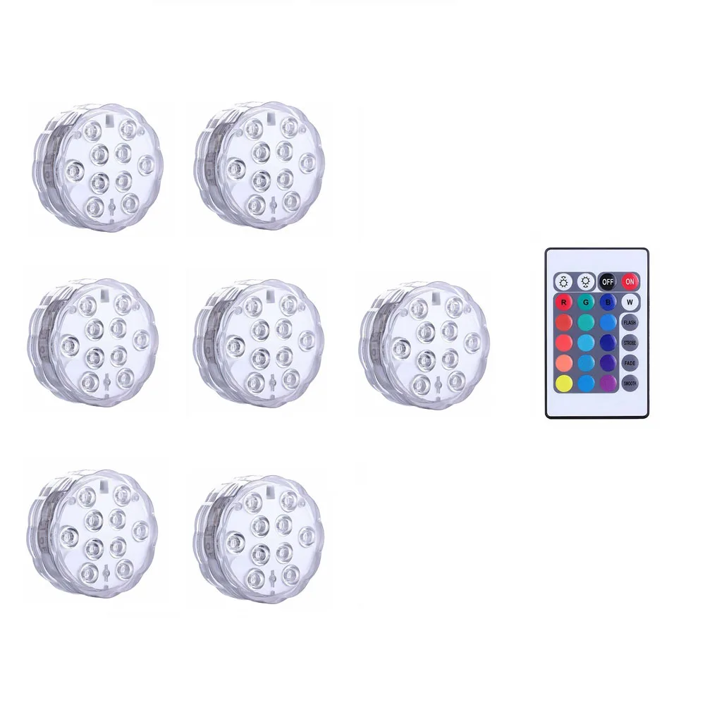 7 light 1 controller 10 светодиодов RGB светильник для бассейна, водонепроницаемый ip68 светильник для рыбалки, аквариума, сада, дома, фонтана, пруда, украшения - Испускаемый цвет: 7 light 1 controller