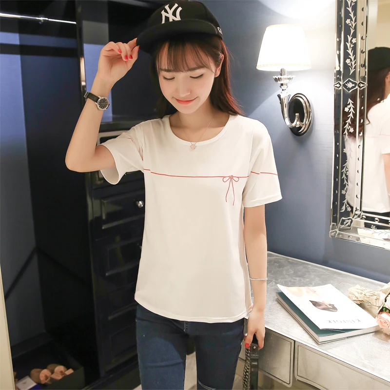 Новые свободные короткими рукавами футболки размер тонкий женская половина
