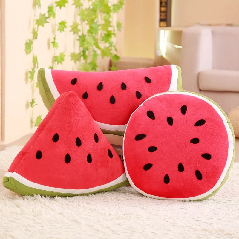 

BABIQU 1pc Simulation Watermelon Pillow multi shape Soft Stuffed Cushion Plush Toy Cool Fruit Lifelike Summer Child Cute Gifts