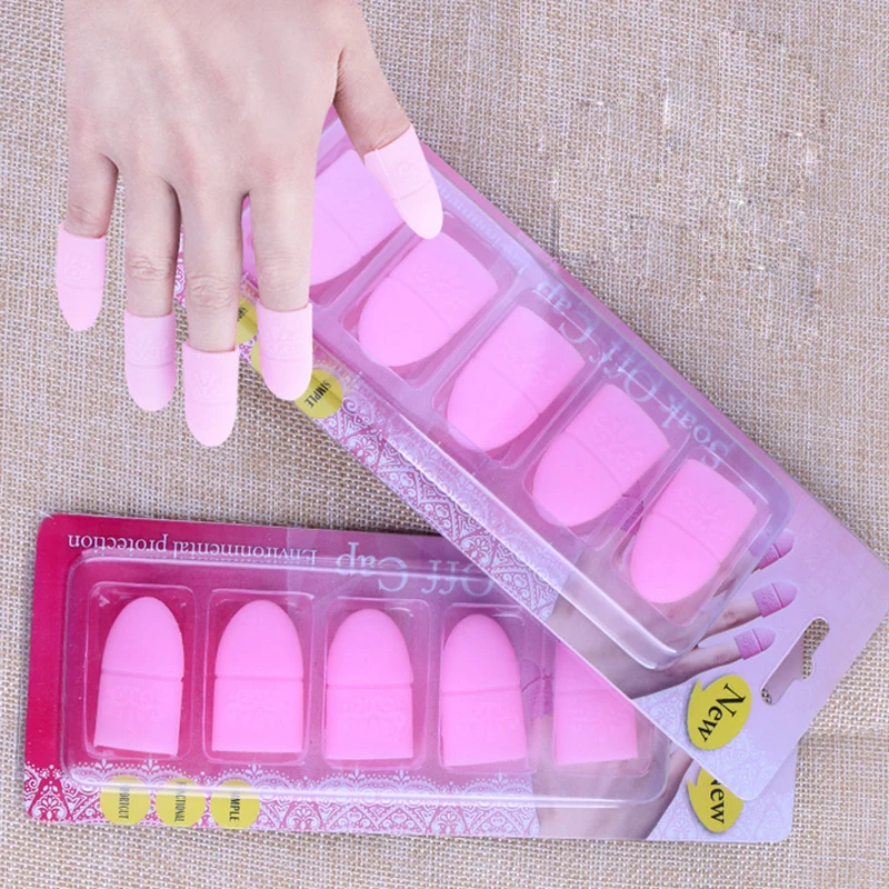 5pcs/set Silicone UV Gel Nail Polish Remover Wraps Cleaner Soaker Caps Clip Manicure CareTools | Красота и здоровье