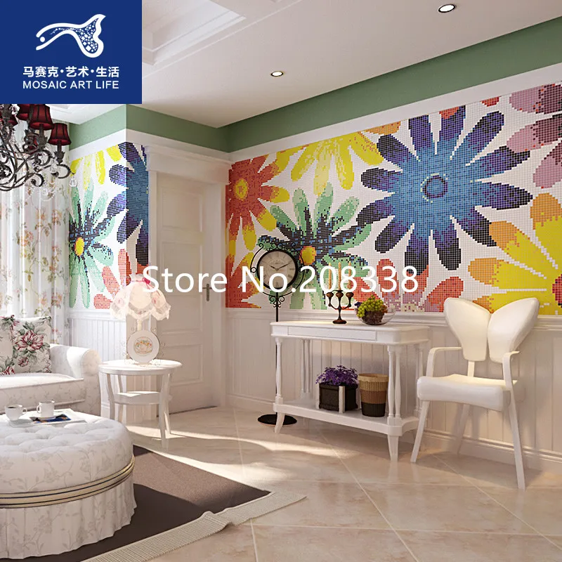 

Colorful sunflower Glass Mosaic Pattern