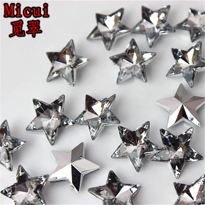 Акриловые стразы Micui 5 острых звездочек 100 шт. 14 мм|stone crystal|pointback stonesacrylic rhinestones |