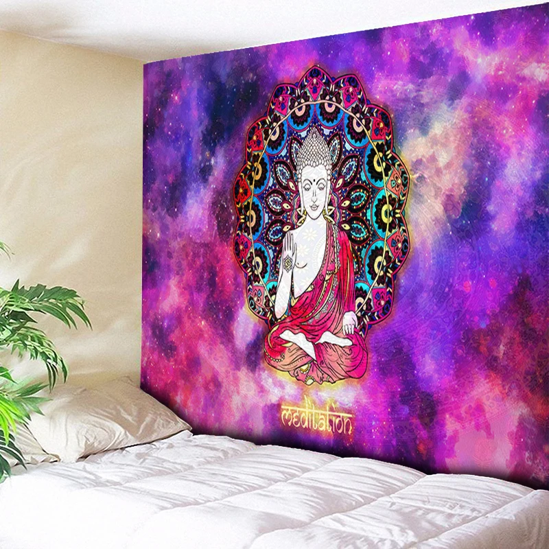 Гобелен в стиле ретро с изображением Будды мандалы чакры гобелен настенный хиппи