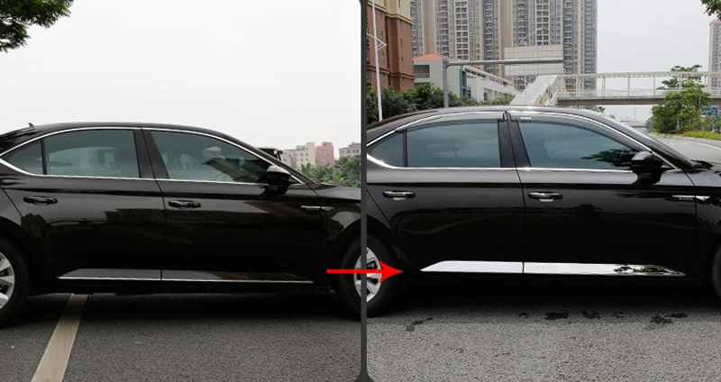 4 шт. для SKODA superb- Декоративная полоса для кузова, украшение для двери антиколлизия