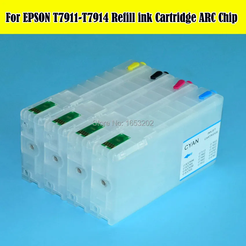 T7911 многоразовый картридж с чипом ARC для принтера Epson T7914 WF 4630/4640/5110