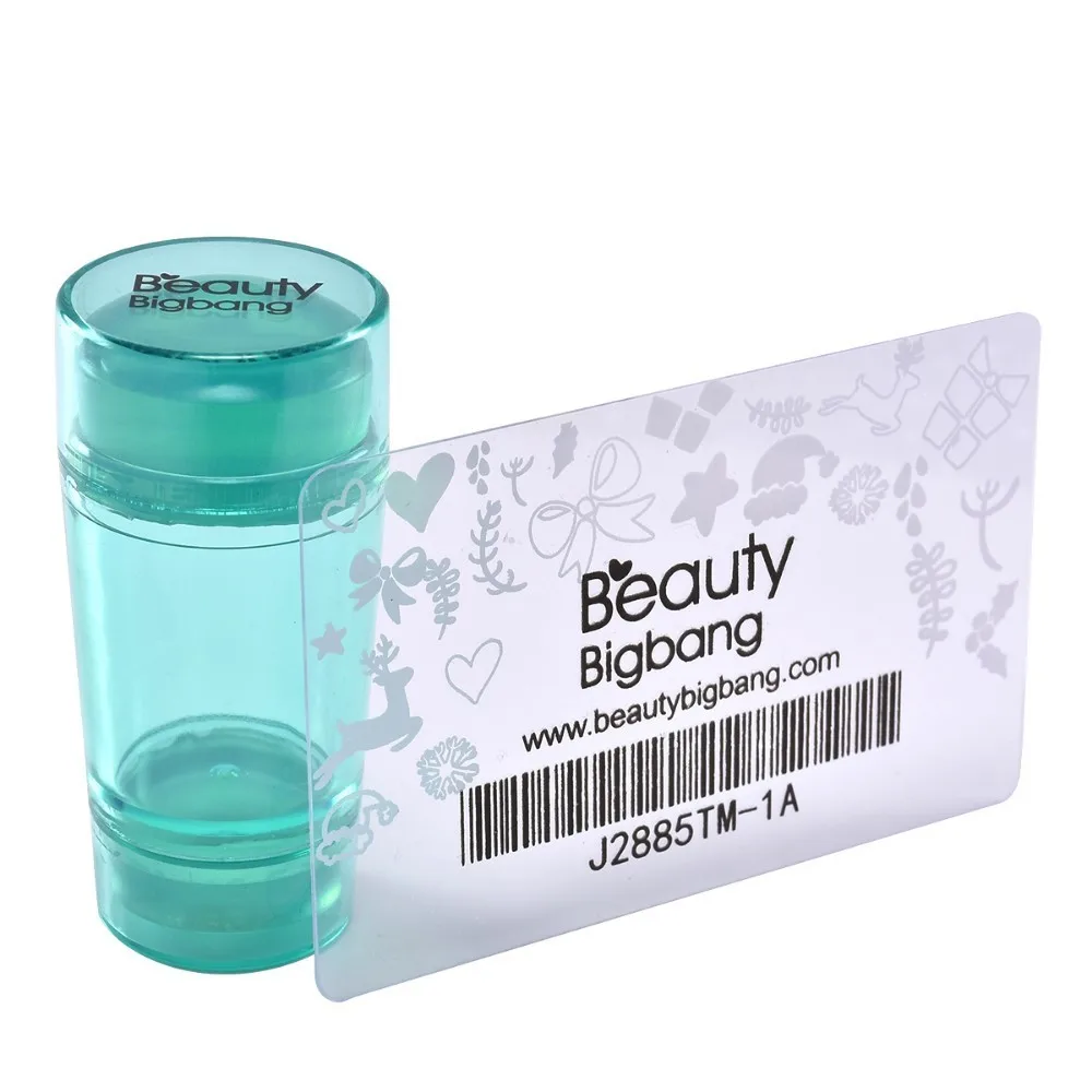 

BeautyBigBang 1Set Plastic Silicone Double Head Nail Stamper Scraper Clear Jelly Handle For Nail Art Polish Stamping Plate
