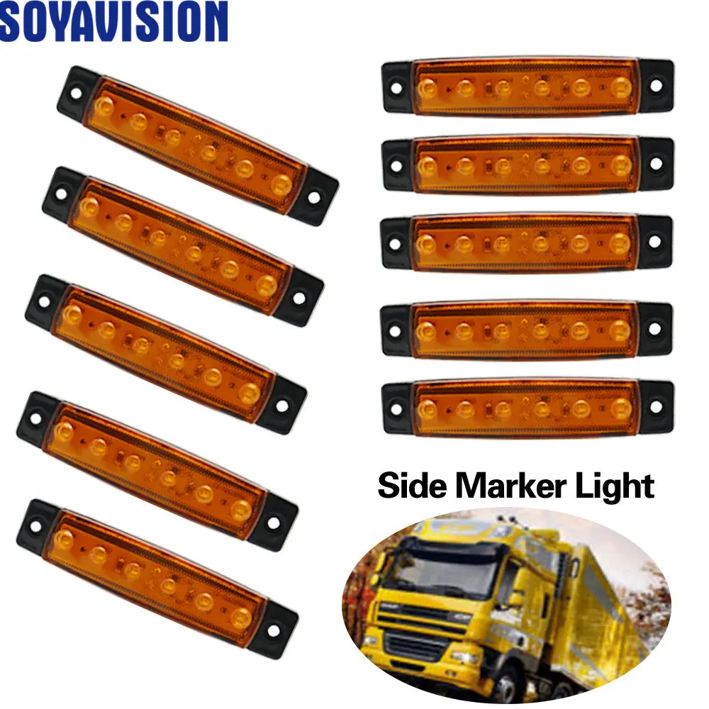 Автомобильный Внешнее освещение постоянного тока светодиодный 12V 24V 6 SMD авто шины