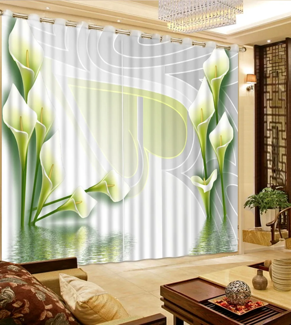 Пользовательские занавески для кухни современные короткие цветы оконные 3D