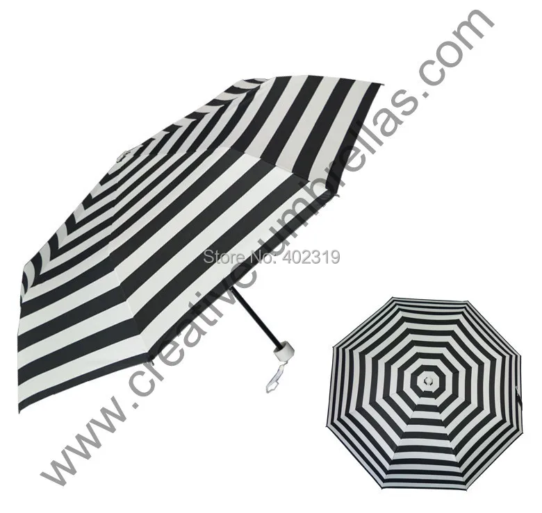 4pcs/lot,colour optional three fold zebra streak pongee silver coating UV protecting all black frame anti rust summer  parasol