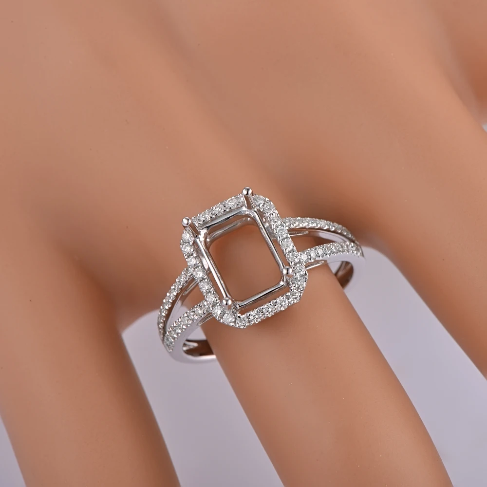Anniverary 14K белое золото натуральное 0.37ct алмазное обручальное кольцо ювелирное