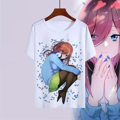 3 Новые футболки с принтом аниме Gotoubun no Hanayome Ichika Nino Miku Nakano, топы с короткими рукавами и принтом, Quintessential Quintuplets, футболки - Цвет: 3