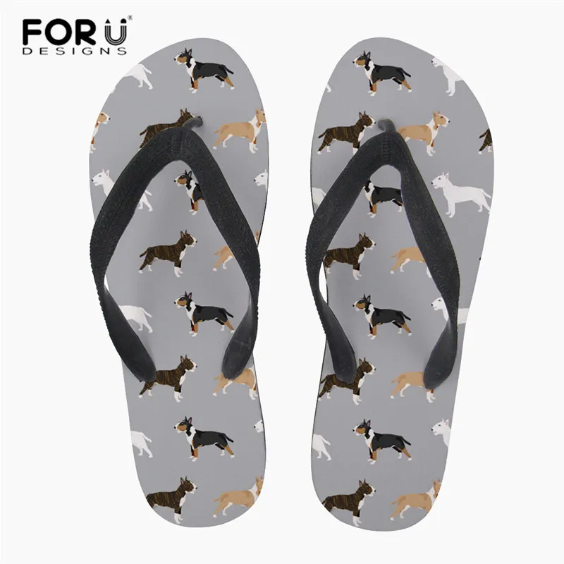 FORUDESIGNS/мужские вьетнамки с 3D принтом собаки Бультерьера мужские Нескользящие