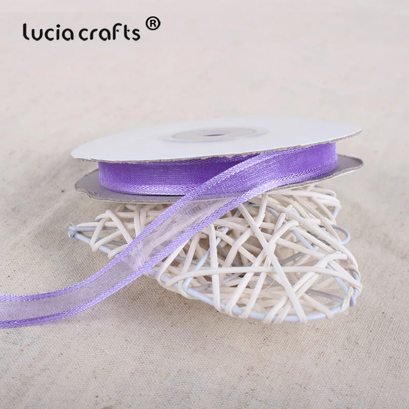 Lucia crafts 3/8 ''10 мм органза лента ручной работы пошив одежды «сделай сам» и аксессуары для волос бант 1 рулон/5 рулон, 25y/рулон U0301 - Цвет: color 5